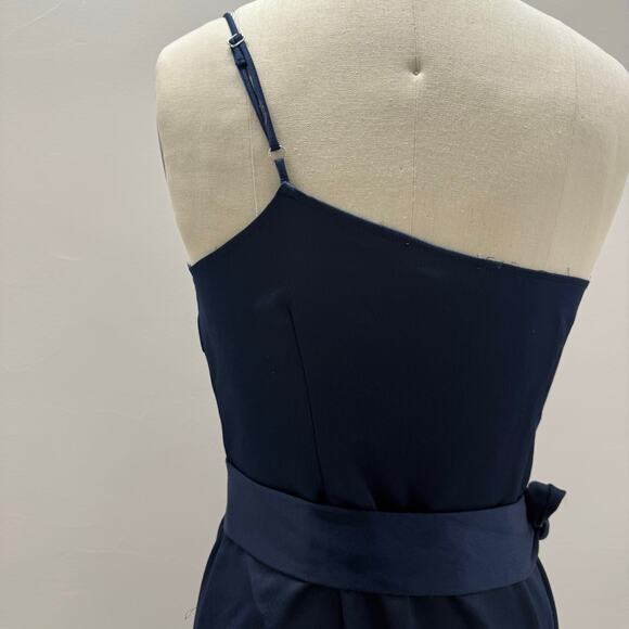 Marissa Webb One Shoulder Tie Mini Dress in Navy Blue 💛 - Picture 9 of 14